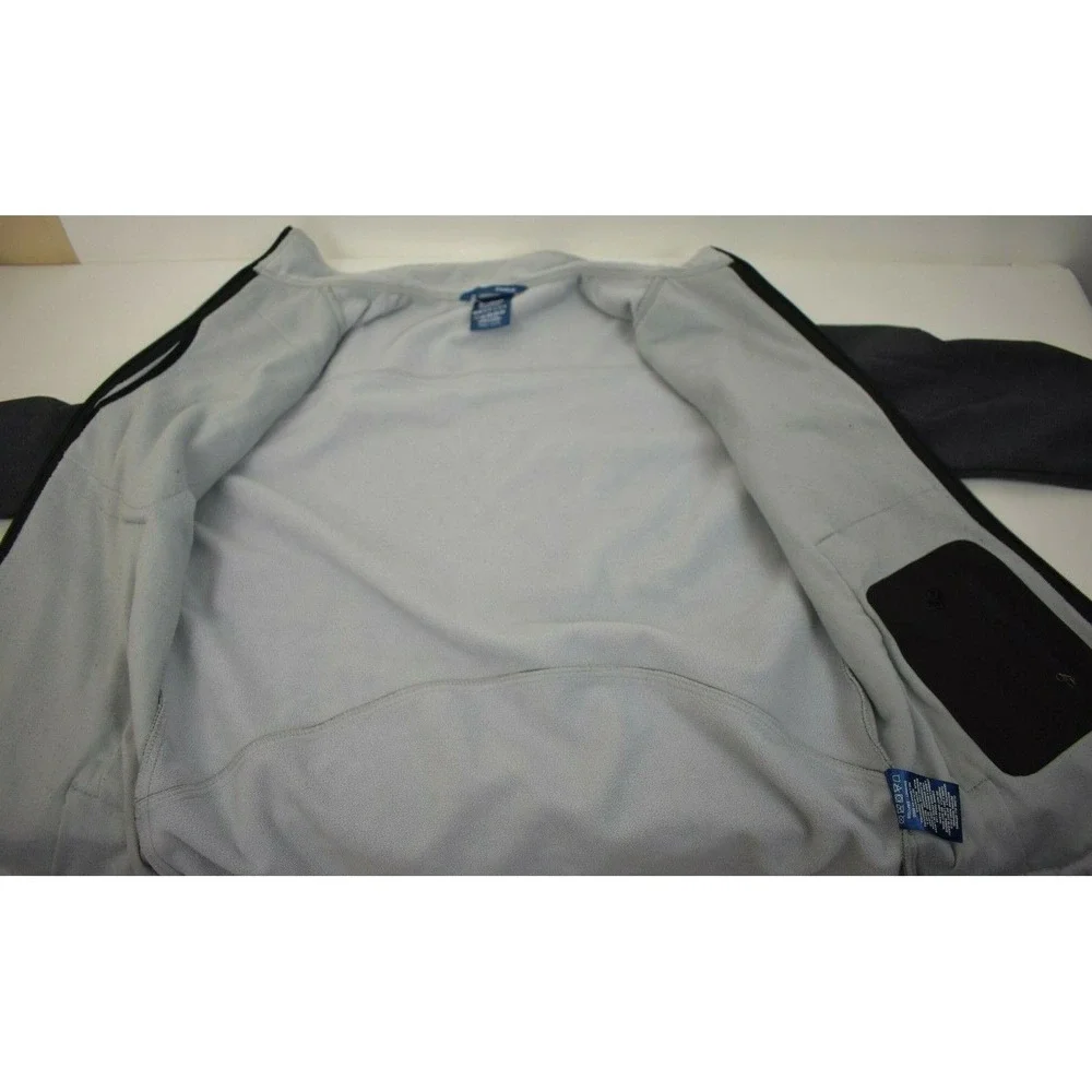 Reebok‎ Mens Gray Jacket Gray Full Zip Coat Front Chest Side Pockets Size Small
